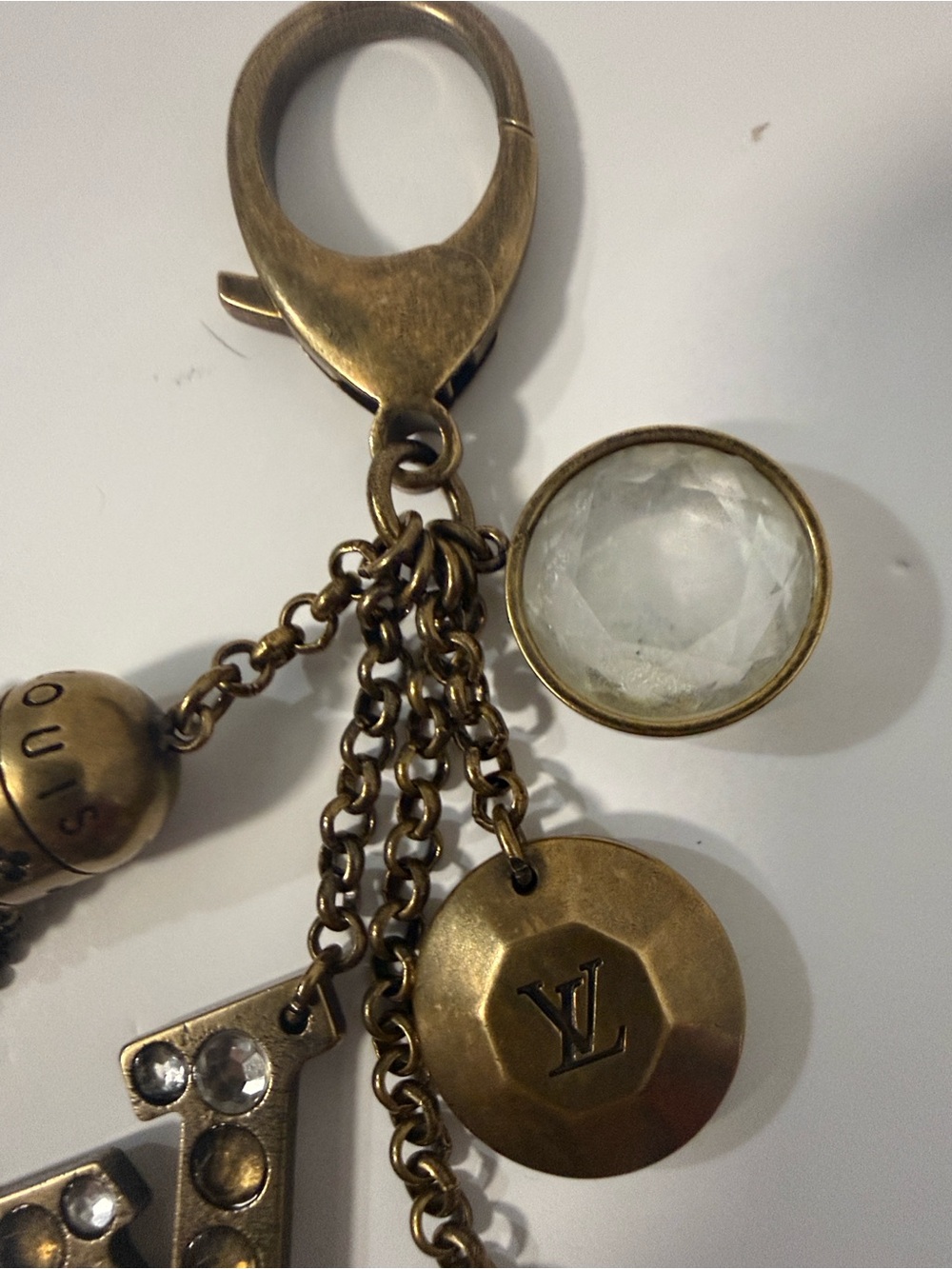 Louis Vuitton Crystal LV Bag Charm Key Holder - Picture 8 of 11